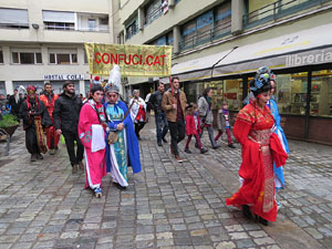 Celebraci&oacute; de l'any nou xin&egrave;s a Girona. La cercavila