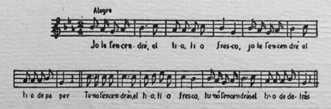 Jo te l'encendr&eacute;, | el tio, el tio fresco, | jo te l'encendr&eacute;;s, | el tio de paper