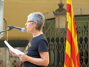 Diada Nacional 2016. Concentraci&oacute; a la pla&ccedil;a del Vi, lectura del manifest i cant de Els Segadors