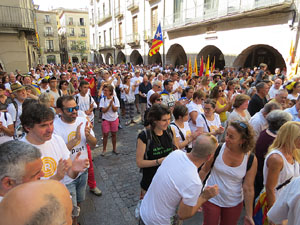 Diada Nacional 2016. Concentraci&oacute; a la pla&ccedil;a del Vi, lectura del manifest i cant de Els Segadors