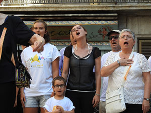 Diada Nacional 2016. Concentraci&oacute; a la pla&ccedil;a del Vi, lectura del manifest i cant de Els Segadors