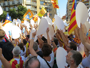 Diada Nacional 2016. Manifestaci&oacute; sotre el lema A punt. Endavant rep&uacute;blica catalana, a Salt
