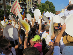 Diada Nacional 2016. Manifestaci&oacute; sotre el lema A punt. Endavant rep&uacute;blica catalana, a Salt