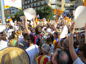 Diada Nacional 2016. Manifestaci&oacute; sotre el lema A punt. Endavant rep&uacute;blica catalana, a Salt