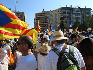 Diada Nacional 2016. Manifestaci&oacute; sotre el lema A punt. Endavant rep&uacute;blica catalana, a Salt