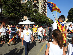 Diada Nacional 2016. Manifestaci&oacute; sotre el lema A punt. Endavant rep&uacute;blica catalana, a Salt