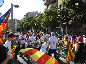 Diada Nacional 2016. Manifestaci&oacute; sotre el lema A punt. Endavant rep&uacute;blica catalana, a Salt
