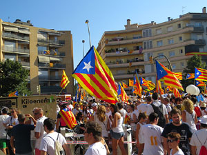 Diada Nacional 2016. Manifestaci&oacute; sotre el lema A punt. Endavant rep&uacute;blica catalana, a Salt