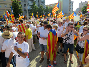 Diada Nacional 2016. Manifestaci&oacute; sotre el lema A punt. Endavant rep&uacute;blica catalana, a Salt
