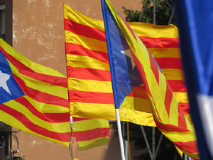 Diada Nacional 2016. Manifestaci&oacute; sotre el lema A punt. Endavant rep&uacute;blica catalana, a Salt