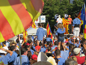 Diada Nacional 2016. Manifestaci&oacute; sotre el lema A punt. Endavant rep&uacute;blica catalana, a Salt