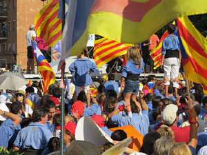 Diada Nacional 2016. Manifestaci&oacute; sotre el lema A punt. Endavant rep&uacute;blica catalana, a Salt