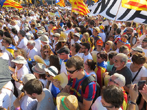 Diada Nacional 2016. Manifestaci&oacute; sotre el lema A punt. Endavant rep&uacute;blica catalana, a Salt