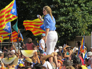 Diada Nacional 2016. Manifestaci&oacute; sotre el lema A punt. Endavant rep&uacute;blica catalana, a Salt