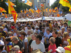 Diada Nacional 2016. Manifestaci&oacute; sotre el lema A punt. Endavant rep&uacute;blica catalana, a Salt