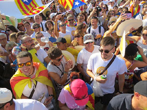 Diada Nacional 2016. Manifestaci&oacute; sotre el lema A punt. Endavant rep&uacute;blica catalana, a Salt