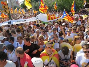 Diada Nacional 2016. Manifestaci&oacute; sotre el lema A punt. Endavant rep&uacute;blica catalana, a Salt