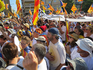 Diada Nacional 2016. Manifestaci&oacute; sotre el lema A punt. Endavant rep&uacute;blica catalana, a Salt