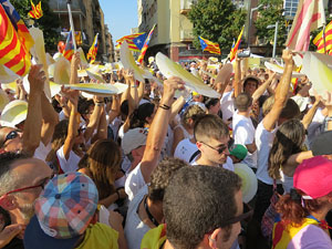 Diada Nacional 2016. Manifestaci&oacute; sotre el lema A punt. Endavant rep&uacute;blica catalana, a Salt