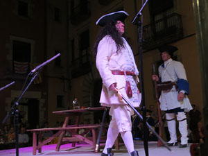 Diada Nacional 2016. X Marxa de Torxes de Girona. Recreaci&oacute; hist&ograve;rica amb el Regiment de Sant Narc&iacute;s i l'actriu Cristina Cervi&agrave;