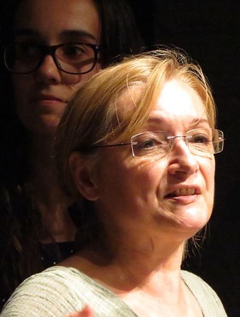 Assumpci&oacute; Hosta,  directora del centre Bonastruc &ccedil;a Porta, al lliurament del premi a la categoria Jewish Film