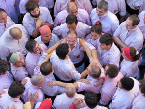 Fires 2016. La Diada Castellera a la pla&ccedil;a del Vi, amb els Marrecs de Salt, els Capgrossos de Matar&oacute; i els Minyons de Terrassa