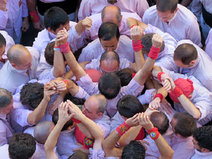 Fires 2016. La Diada Castellera a la pla&ccedil;a del Vi, amb els Marrecs de Salt, els Capgrossos de Matar&oacute; i els Minyons de Terrassa