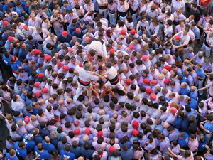 Fires 2016. La Diada Castellera a la pla&ccedil;a del Vi, amb els Marrecs de Salt, els Capgrossos de Matar&oacute; i els Minyons de Terrassa