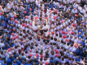 Fires 2016. La Diada Castellera a la pla&ccedil;a del Vi, amb els Marrecs de Salt, els Capgrossos de Matar&oacute; i els Minyons de Terrassa