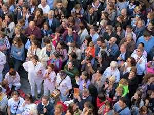 Fires 2016. La Diada Castellera a la pla&ccedil;a del Vi, amb els Marrecs de Salt, els Capgrossos de Matar&oacute; i els Minyons de Terrassa