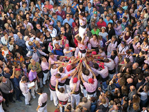 Fires 2016. La Diada Castellera a la pla&ccedil;a del Vi, amb els Marrecs de Salt, els Capgrossos de Matar&oacute; i els Minyons de Terrassa