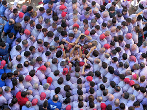 Fires 2016. La Diada Castellera a la pla&ccedil;a del Vi, amb els Marrecs de Salt, els Capgrossos de Matar&oacute; i els Minyons de Terrassa