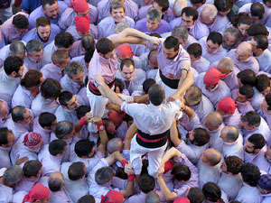 Fires 2016. La Diada Castellera a la pla&ccedil;a del Vi, amb els Marrecs de Salt, els Capgrossos de Matar&oacute; i els Minyons de Terrassa