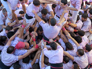 Fires 2016. La Diada Castellera a la pla&ccedil;a del Vi, amb els Marrecs de Salt, els Capgrossos de Matar&oacute; i els Minyons de Terrassa