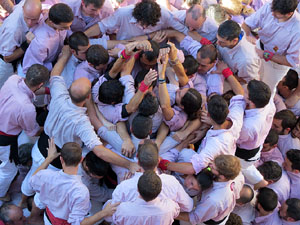 Fires 2016. La Diada Castellera a la pla&ccedil;a del Vi, amb els Marrecs de Salt, els Capgrossos de Matar&oacute; i els Minyons de Terrassa