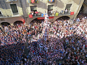 Fires 2016. La Diada Castellera a la pla&ccedil;a del Vi, amb els Marrecs de Salt, els Capgrossos de Matar&oacute; i els Minyons de Terrassa