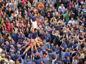 Fires 2016. La Diada Castellera a la pla&ccedil;a del Vi, amb els Marrecs de Salt, els Capgrossos de Matar&oacute; i els Minyons de Terrassa