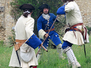 Girona resisteix! Jornades de recreaci&oacute; hist&ograve;rica de la Guerra de Successi&oacute;. Castell de Montju&iuml;c. Combat al pati d'armes