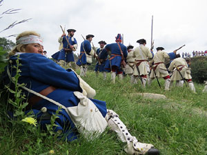 Girona resisteix! Jornades de recreaci&oacute; hist&ograve;rica de la Guerra de Successi&oacute;. Castell de Montju&iuml;c. Combat al pati d'armes