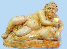 Figura que representa un sil&egrave;, cer&agrave;mica, 300-150 aC