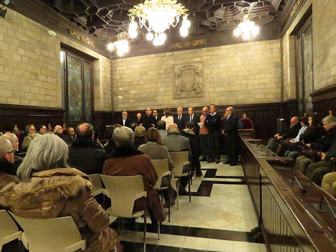 Un moment de l'acte inaugural al Sal&oacute; de Plens de l'Ajuntament