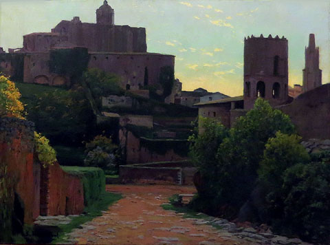 Girona. Oli sobre tela de Santiago Rusi&ntilde;ol, 1909