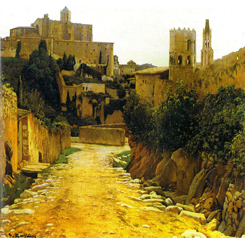 Girona. Oli sobre tela de Santiago Rusi&ntilde;ol, 1908