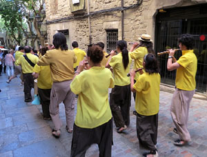 Sant Joan 2016. Arribada de la Flama del Canig&oacute;. La cercavila