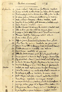 P&agrave;gina del diari de Sauni&egrave;re on esmenta el descobriment d'una tomba, el 21 de setembre de 1891