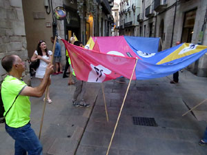 11 de setembre 2017. Assaig de la manifestaci&oacute; de la Diada al carrer Ciutadans i la pla&ccedil;a del Vi