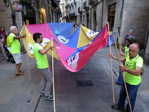 11 de setembre 2017. Assaig de la manifestaci&oacute; de la Diada al carrer Ciutadans i la pla&ccedil;a del Vi