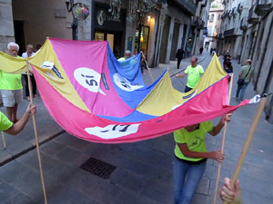 11 de setembre 2017. Assaig de la manifestaci&oacute; de la Diada al carrer Ciutadans i la pla&ccedil;a del Vi