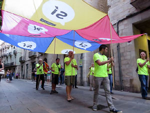 11 de setembre 2017. Assaig de la manifestaci&oacute; de la Diada al carrer Ciutadans i la pla&ccedil;a del Vi