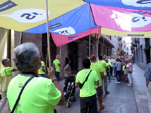11 de setembre 2017. Assaig de la manifestaci&oacute; de la Diada al carrer Ciutadans i la pla&ccedil;a del Vi
